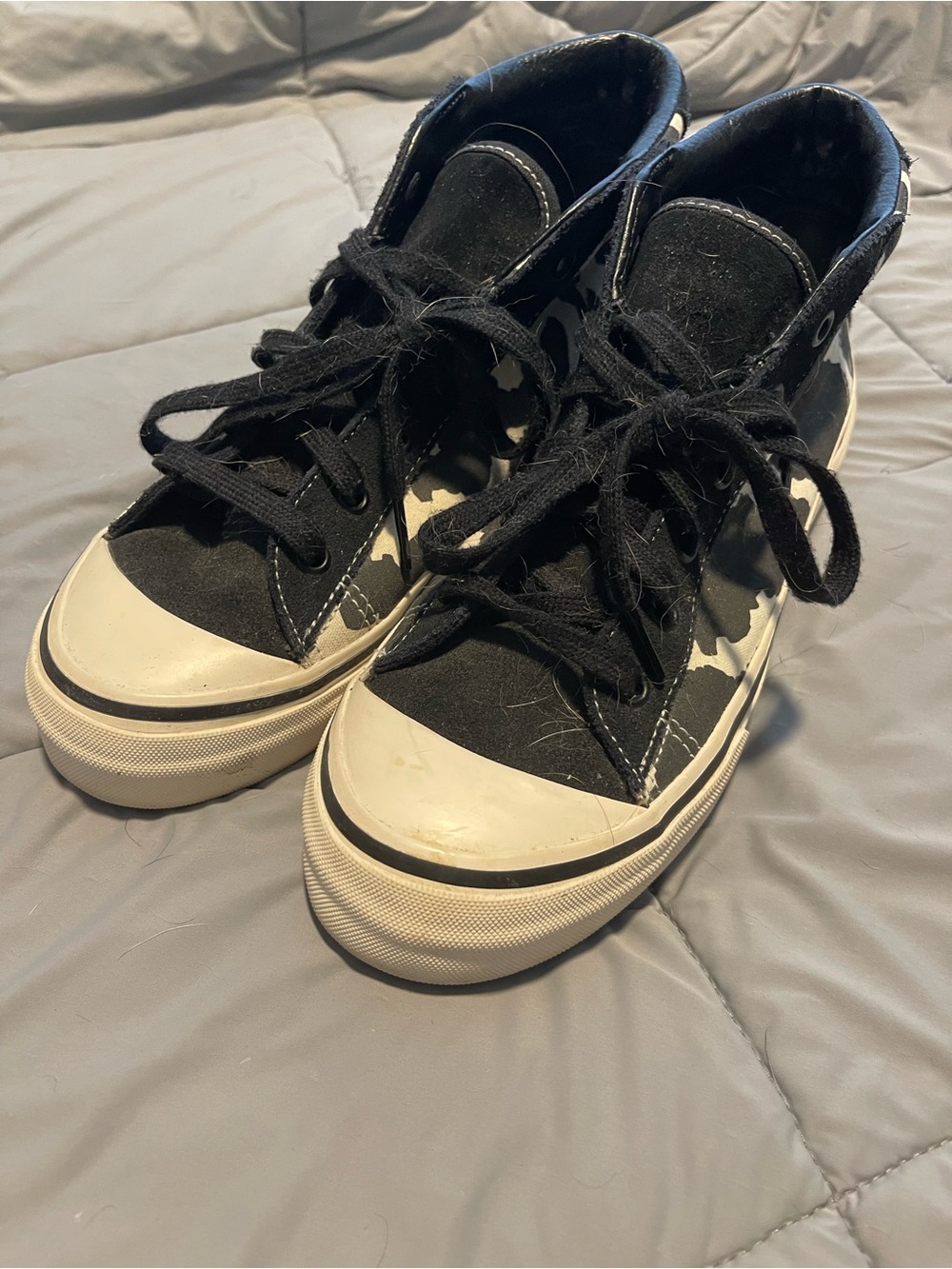 Vans Black & White cow print High-Top Sneakers